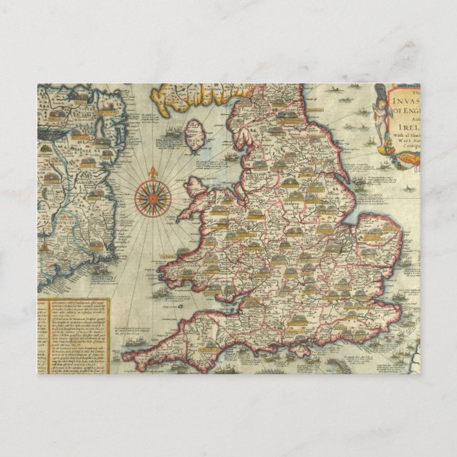 Postal Las invasiones de Inglaterra e Irlanda (Anverso)