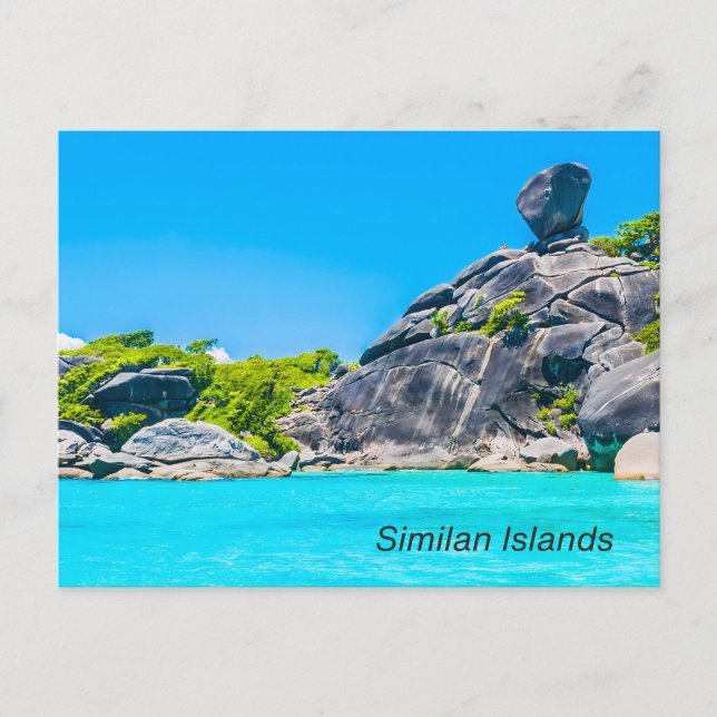 Postal Las Islas Similan, Tailandia Playa con Rocas (Anverso)