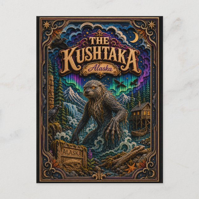Postal Las Leyendas de Kushtaka Alaska Popcut (Anverso)