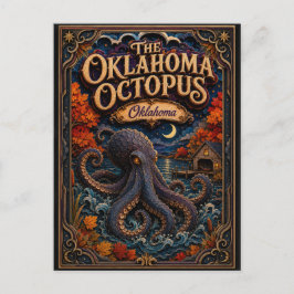 Postal Las Leyendas de Oklahoma Octopus Oklahoma Popcut