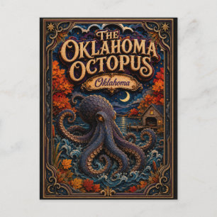 Postal Las Leyendas de Oklahoma Octopus Oklahoma Popcut