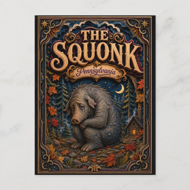 Postal Las Leyendas de The Squonk Pennsylvania Popcut (Anverso)