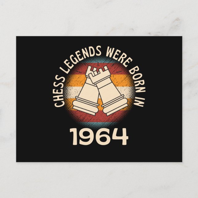 Postal Las leyendas del ajedrez nacieron en 1964 (Anverso)