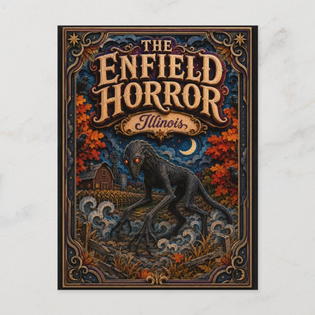 Postal Las Leyendas del Horror de Enfield Illinois (Anverso)