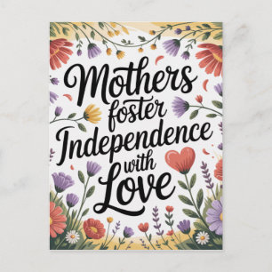 Postal Las madres fomentan la independencia con amor