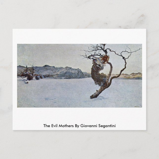 Postal Las Madres Malas De Giovanni Segantini (Anverso)