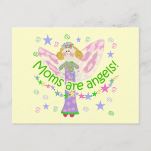 Postal Las mamás son camisetas y regalos de los ángeles