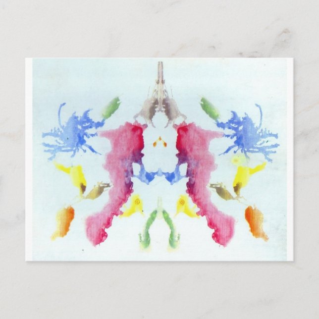 Postal Las manchas de tinta de la prueba de Rorschach Lám (Anverso)