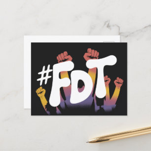 Postal Las manos del FDT en el aire
