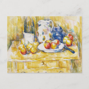 Postal Las manzanas de Paul Cézanne en una aparador (1900