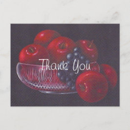 Postal Las manzanas rojas siguen con la pintura de aceite