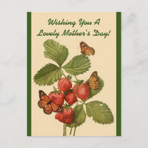 Postal Las mariposas vintage del día de la mamá
