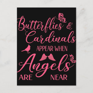 Postal Las mariposas y los cardenales aparecen cuando los