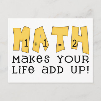 Postal Las matemáticas hacen que tu vida se suma