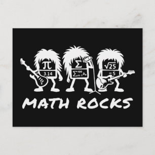 Postal Las Matemáticas Rocan Humor Académico de Banda de 