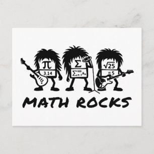 Postal Las Matemáticas Rocan Humor Académico de Banda de 