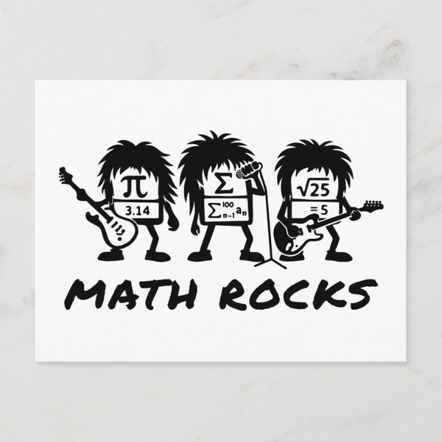 Postal Las Matemáticas Rocan Humor Académico de Banda de  (Anverso)