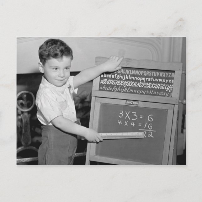 Postal Las matemáticas son fáciles (Anverso)