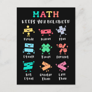 Postal Las matemáticas te mantienen equilibrado