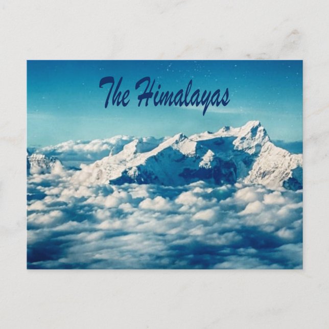 Postal Las montañas del Himalaya con texto (Anverso)