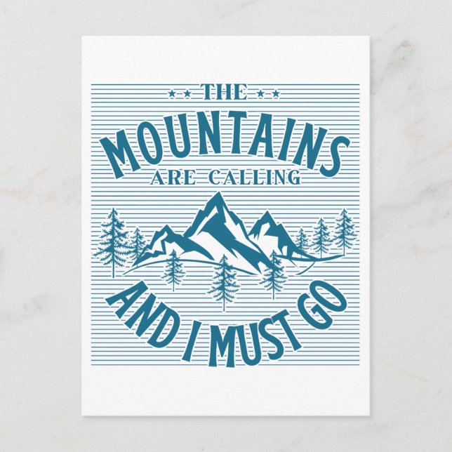 Postal Las montañas llaman y debo ir (Anverso)