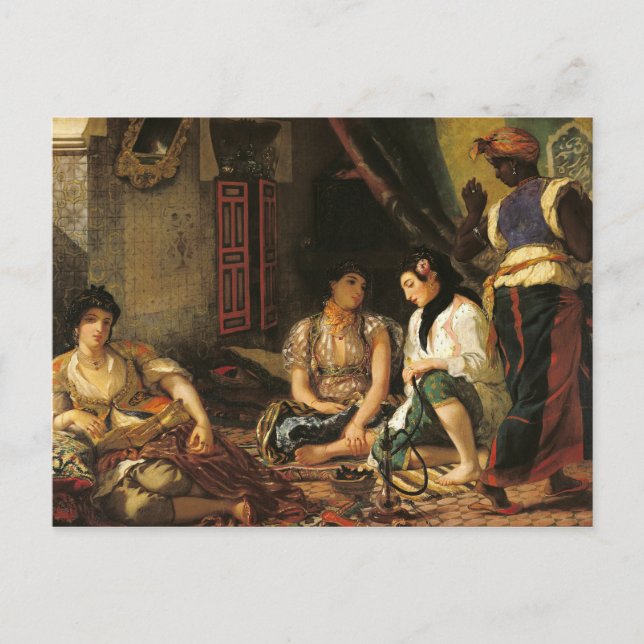 Postal Las mujeres de Argel en su apartamento, 1834 (Anverso)