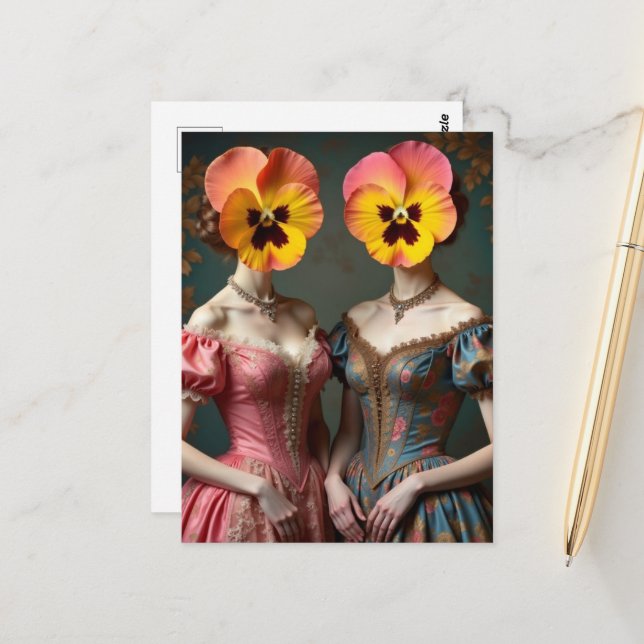 Postal Las mujeres de la cabeza de pensamiento (Anverso/Reverso In Situ)