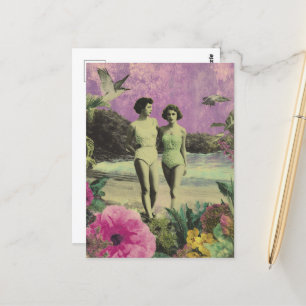 Postal Las mujeres en el paseo marítimo