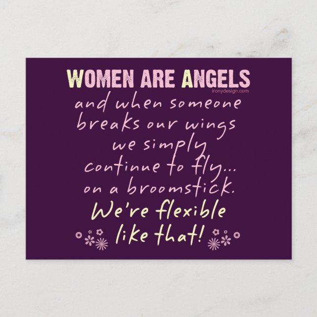 Postal Las mujeres son ángeles (Anverso)