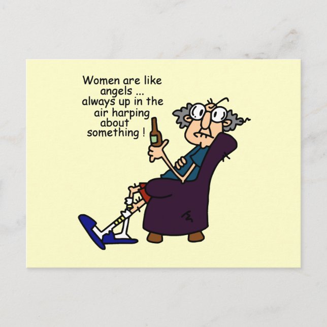 Postal Las Mujeres Son Como Los Ángeles (Anverso)