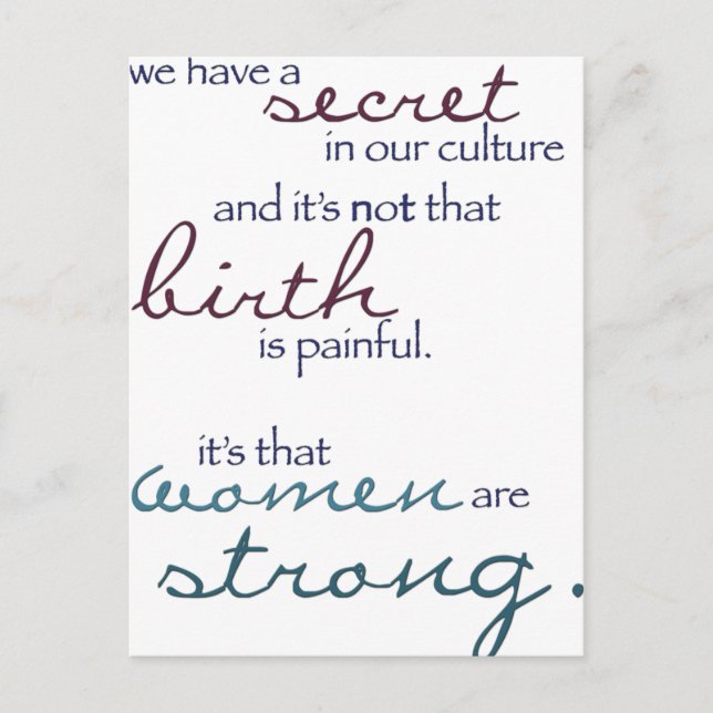 Postal las mujeres son fuertes (Anverso)