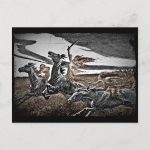 Postal Las mujeres vikean en una tormenta