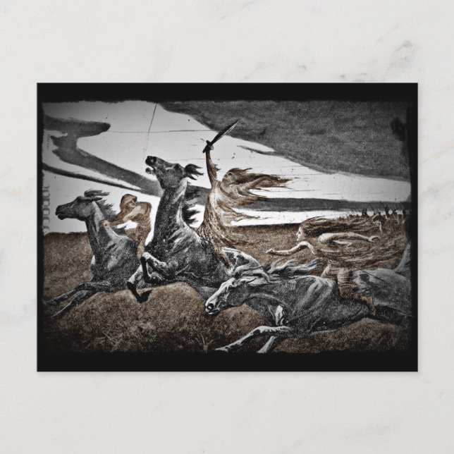 Postal Las mujeres vikean en una tormenta (Anverso)