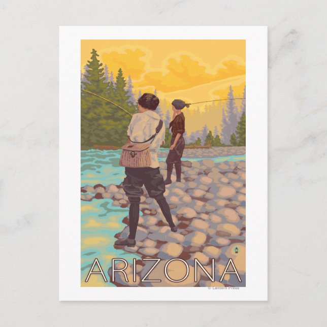 Postal Las mujeres vuelan a la pesca en Arizona (Anverso)