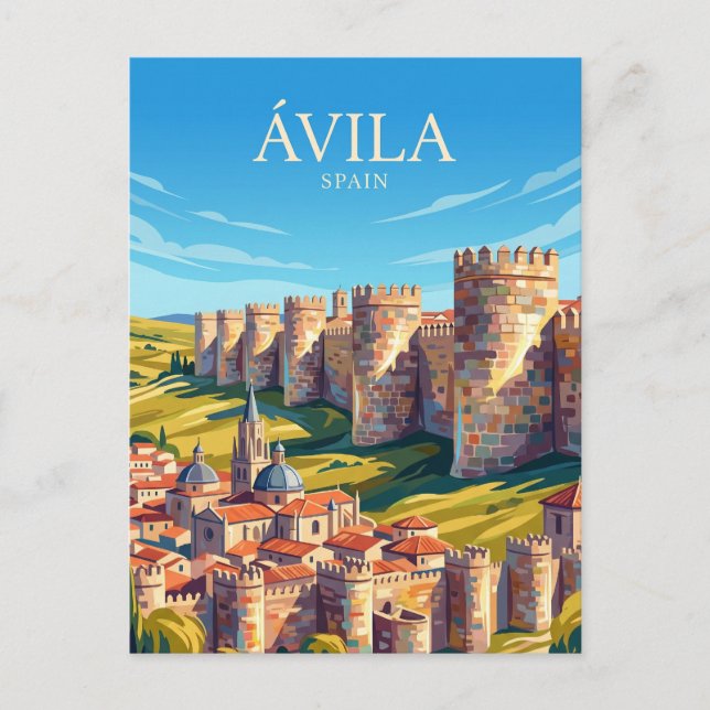 Postal Las Murallas de Ávila España (Anverso)