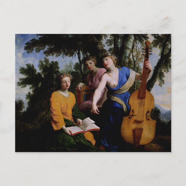 Postal Las musas Melpomene, Erato y Polymnia, 1652-55 (Anverso)