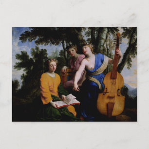 Postal Las musas Melpomene, Erato y Polymnia, 1652-55