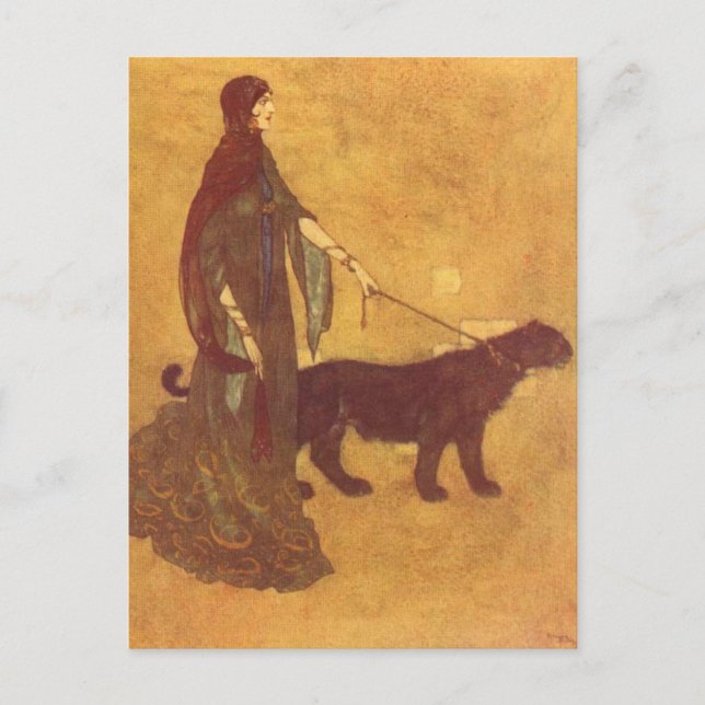 Postal Las noches árabes de Dulac (Anverso)