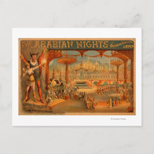 Postal Las noches árabes - La maravillosa lámpara de Alad