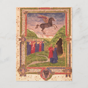 Postal Las nueve máscaras que juegan instrumentos