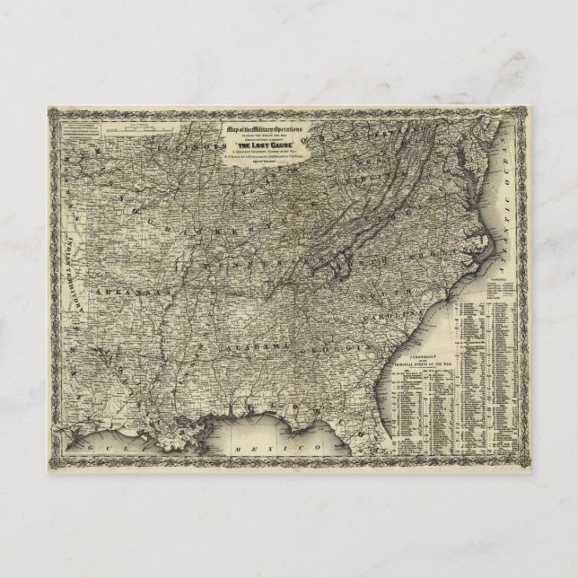Postal Las operaciones militares de la guerra civil mapea (Anverso)