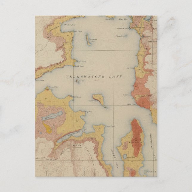 Postal Las orillas del lago Yellowstone (Anverso)