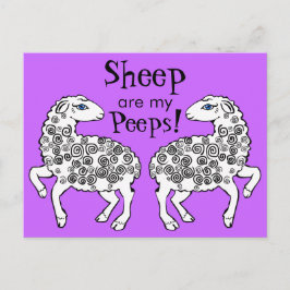 Postal ¡Las ovejas son mis pimientos! Púrpura de arte pop