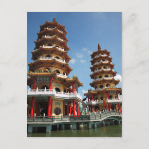 Postal Las pagodas del tigre y del dragón en Gaoxiong