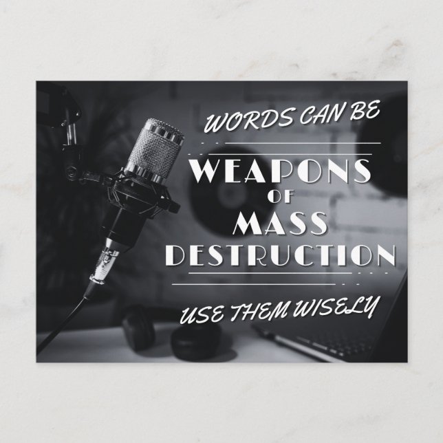Postal Las palabras pueden ser armas de destrucción masiv (Anverso)