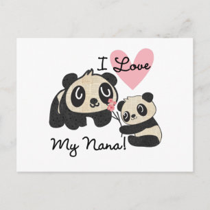 Postal Las pandas I aman a mi Nana