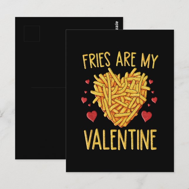 Postal Las Papas Fritas Son Mi San Valentín (Anverso / Reverso)