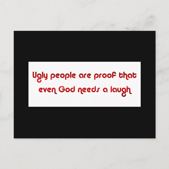 Postal Las Personas Fea Son Divertidas (Anverso)