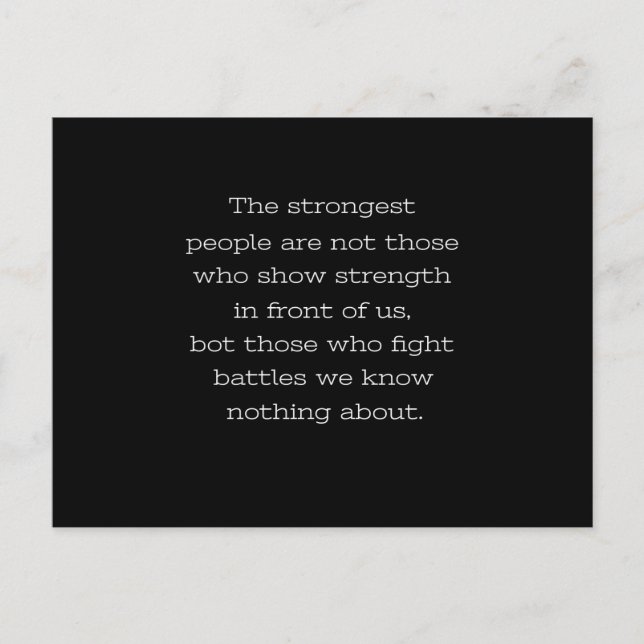Postal las personas más fuertes no son las que muestran e (Anverso)