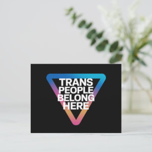 Postal Las personas trans pertenecen Orgullo Derechos gay